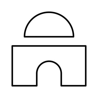  Temple City simgesi, vektör illüstrasyonu 