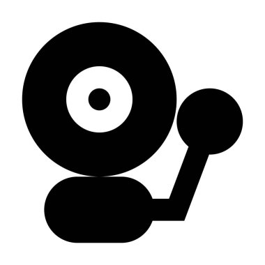 Beyaz arkaplanda alarm simgesi, vektör illüstrasyonu