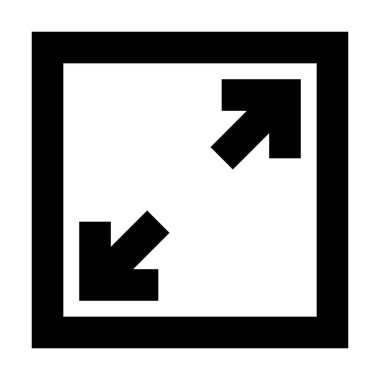 Tam Ekran Ölçeklendirme Okları simgesi, vektör illüstrasyonu