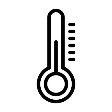 Beyaz arkaplanda termometre simgesi, vektör illüstrasyonu
