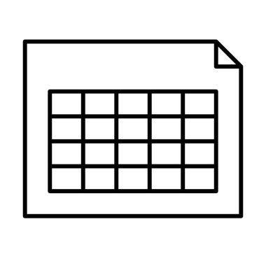 Tablo Çalışma simgesi, vektör illüstrasyonu 