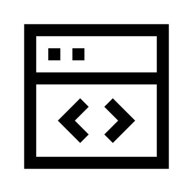 Kodlama simgesi, vektör illüstrasyonu