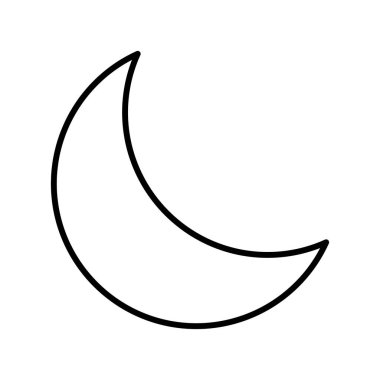 Beyaz arkaplanda ay simgesi, vektör illüstrasyonu