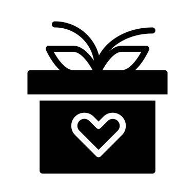 Beyaz arkaplanda hediye simgesi, vektör illüstrasyonu