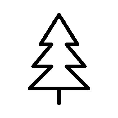  Beyaz arkaplanda ağaç simgesi, vektör illüstrasyonu