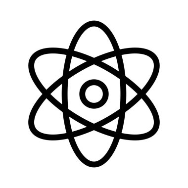 Nükleer Atom simgesi, vektör illüstrasyonu