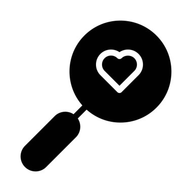 Beyaz arkaplan, vektör illüstrasyonunda Büyütücü Cam Arama Yakınlaştırma Arayüzü simgesi