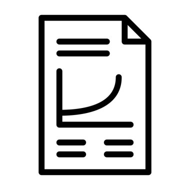 Beyaz arkaplan üzerindeki belge simgesi, vektör illüstrasyonu