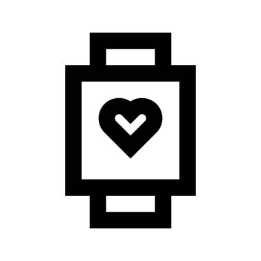 Smartwatch Pulse Heart Medicine simgesi, vektör çizimi