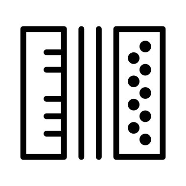 Akordiyon müzik simgesi, vektör illüstrasyonu 