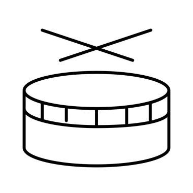 Davul Müzik simgesi, vektör illüstrasyonu