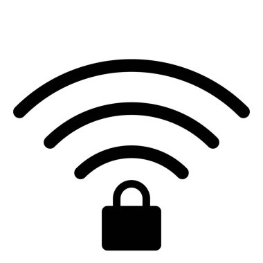 Beyaz arkaplanda Wifi Lock simgesi, vektör illüstrasyonu