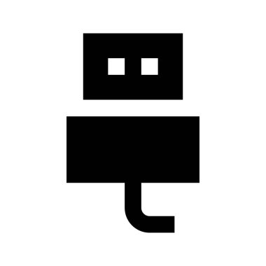 Usb Eklenti simgesi, vektör illüstrasyonu