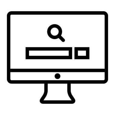 Beyaz arkaplan, vektör illüstrasyonunda Büyütücü Cam Arama Yakınlaştırma Arayüzü simgesi