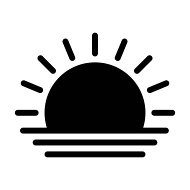 Gündoğumu simgesi, vektör illüstrasyonu