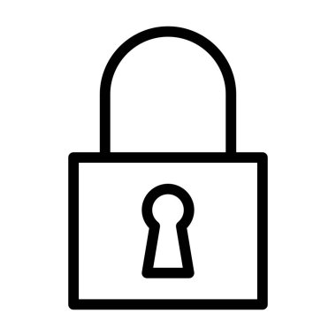 Beyaz arkaplanda kilitli kilit simgesi, vektör illüstrasyonu