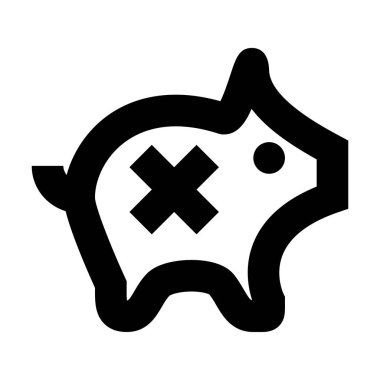 Piggy Bank simgesi, vektör illüstrasyonu