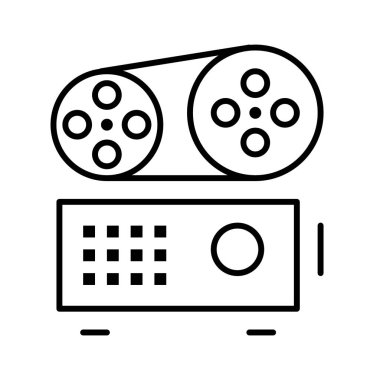 Projektör simgesi, vektör illüstrasyonu