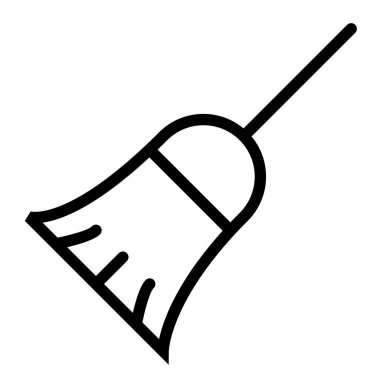 Süpürge simgesi, vektör illüstrasyonu