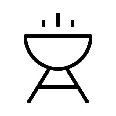 Izgara Bbq simgesi, vektör illüstrasyonu