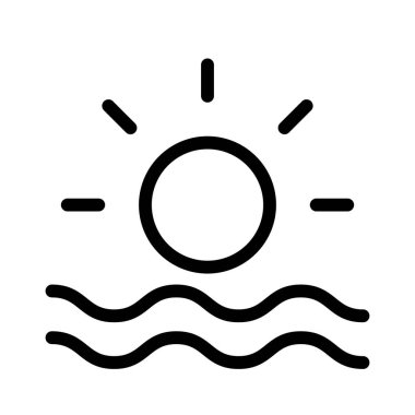 Güneş simgesi, vektör illüstrasyonu