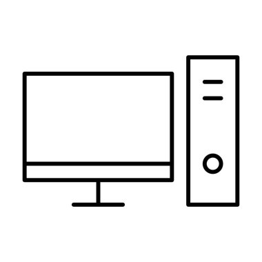 Bilgisayar Çalışma İstasyonu simgesi, vektör