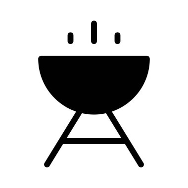 Izgara Bbq simgesi, vektör illüstrasyonu