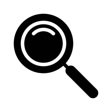 Beyaz arkaplan, vektör illüstrasyonunda Büyütücü Cam Arama Yakınlaştırma Arayüzü simgesi