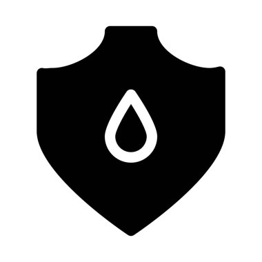 Beyaz arkaplanda Kalkan Su simgesi, vektör illüstrasyonu