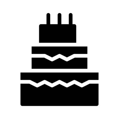Düğün Keki simgesi, vektör illüstrasyonu