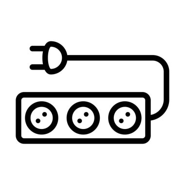 Güç Şeridi simgesi, vektör illüstrasyonu 