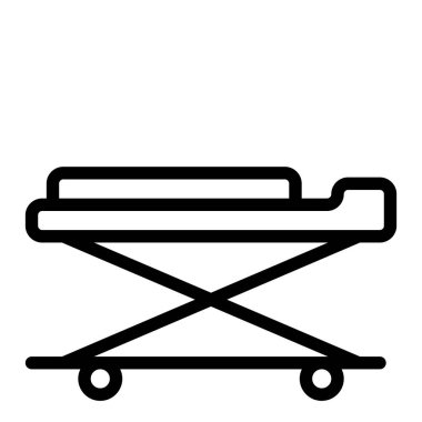 Gurney Tıbbi simgesi, vektör illüstrasyonu