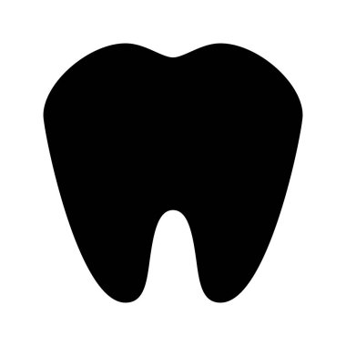 Beyaz arkaplanda diş simgesi, vektör illüstrasyonu
