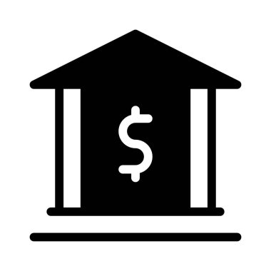   Amerikan Merkez Bankası ikonu, vektör illüstrasyonu