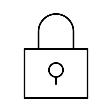 Beyaz arkaplanda kilitli kilit simgesi, vektör illüstrasyonu