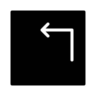 Köşeden Yukarı Sol Ok simgesi, vektör