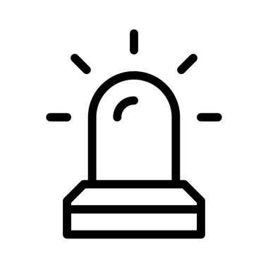 Beyaz arkaplanda alarm simgesi, vektör illüstrasyonu