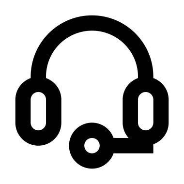 Beyaz arkaplanda kulaklık simgesi, vektör illüstrasyonu