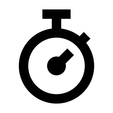 Beyaz arkaplanda zamanlayıcı simgesi, vektör illüstrasyonu