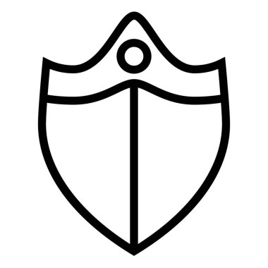 Beyaz arkaplandaki Kalkan Bilgisayar simgesi, vektör illüstrasyonu