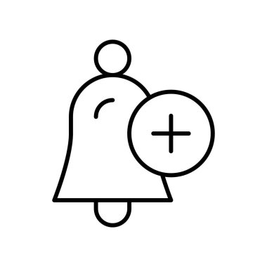 Beyaz arkaplanda alarm simgesi, vektör illüstrasyonu