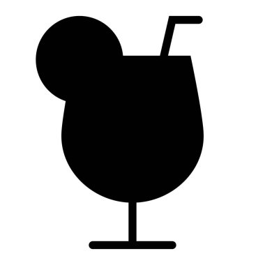 Kokteyl simgesi, vektör illüstrasyonu