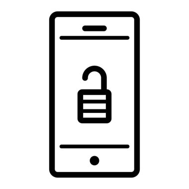 Beyaz arkaplanda açık akıllı telefon simgesi, vektör illüstrasyonu