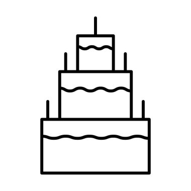 Düğün Keki simgesi, vektör illüstrasyonu