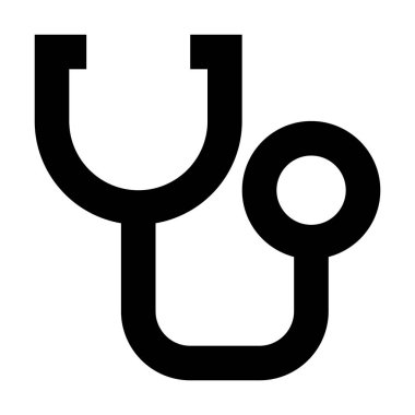 Beyaz arkaplanda steteskop simgesi, vektör illüstrasyonu