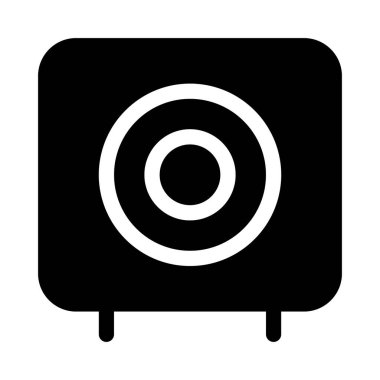 Hoparlör kutusu Müzik simgesi, vektör illüstrasyonu