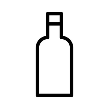 Beyaz arkaplanda şarap şişesi simgesi, vektör illüstrasyonu