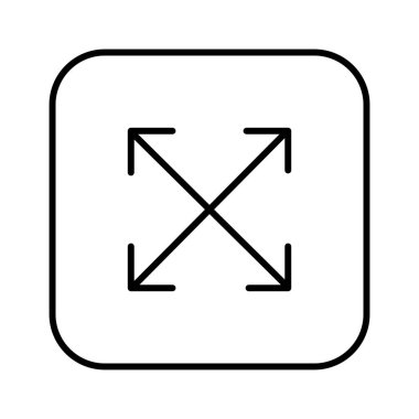 Tam Ekran Ölçeklendirme Okları simgesi, vektör illüstrasyonu