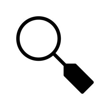 Beyaz arkaplan, vektör illüstrasyonunda Büyütücü Cam Arama Yakınlaştırma Arayüzü simgesi