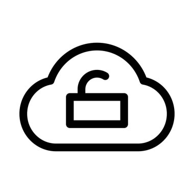 Beyaz arkaplanda Bulut Aç simgesi, vektör illüstrasyonuName